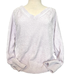 White House Black Market Light Purple Sweater with Bow Tie in Back